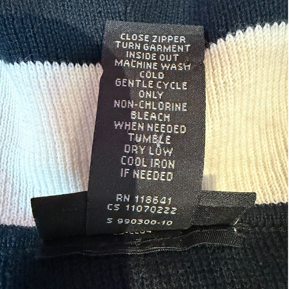 Lane Bryant Asymmetric Zip Moto Sweater Jacket Cotton Sweater Black White 22/24 - Picture 7 of 7